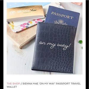 🎁NEW Sienna Mae Navy “On my way!”Vegan ID/passport Travel Wallet